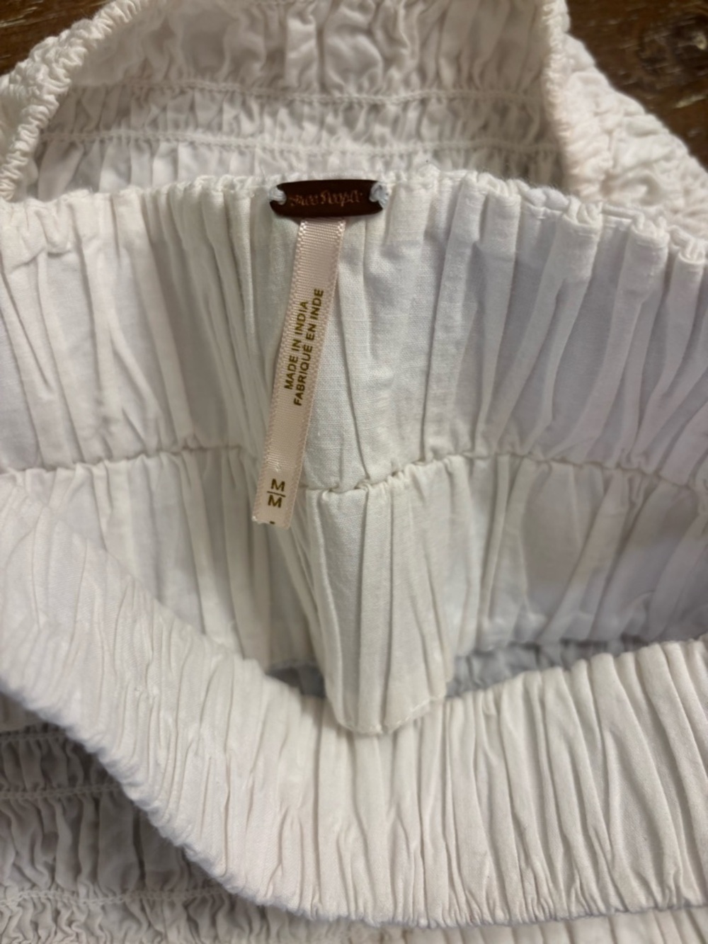 Free People White Smocked Strapless Crop Top - Picture 3 of 3